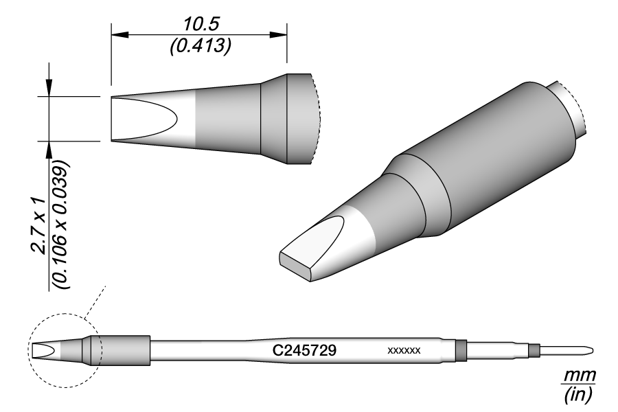 C245729 - Cartridge Chisel 2.7 x 1